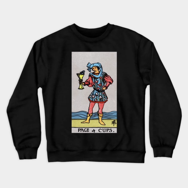 Tarot Card = Page of Cups Crewneck Sweatshirt by tetratarot